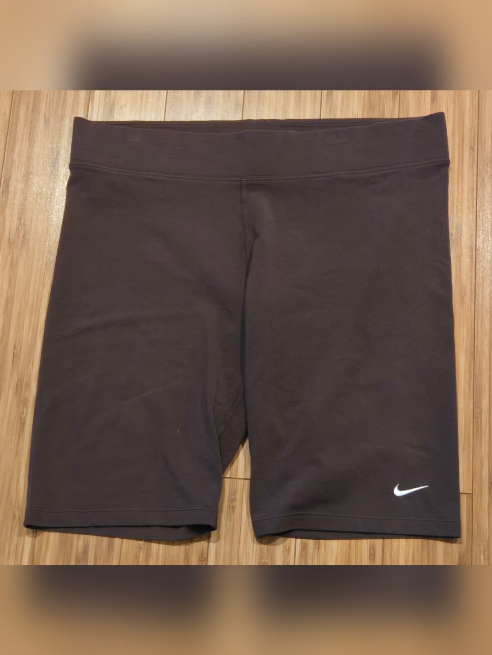 Nike Brown Bike Shorts with White Swoosh